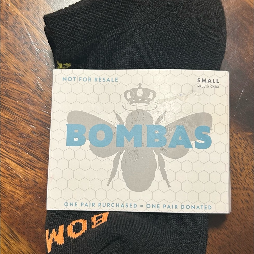 Bombas Black Casual Socks with Orange Accents